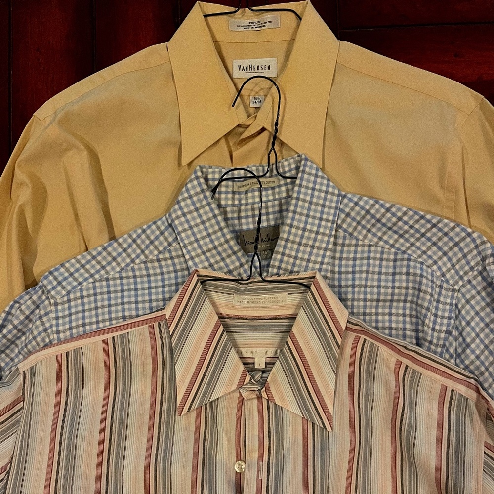 3 classic mens dress shirt Nicolle Miller/Perry/van huesen large/size 16.5